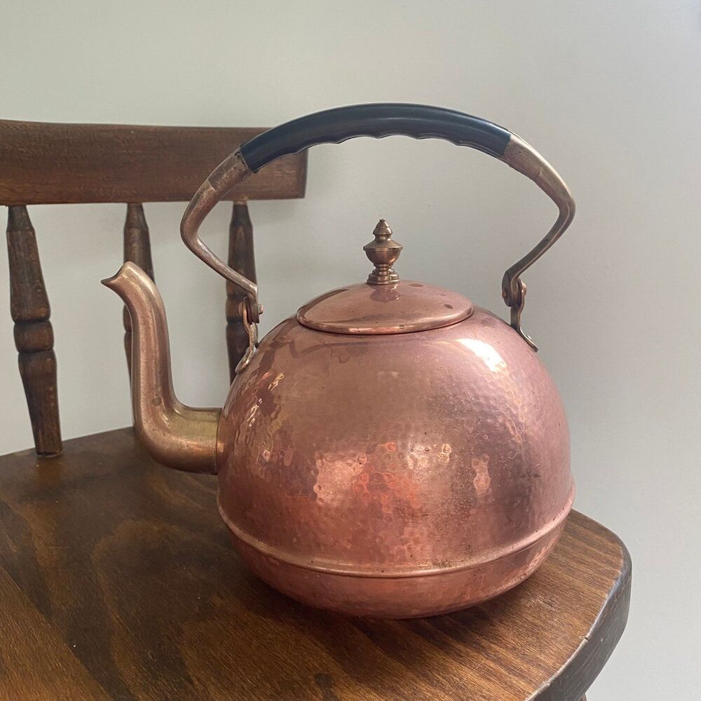 Vintage Schulte-Ufer Hammered Copper & Brass Tea Kettle Made in Germany/ Unique